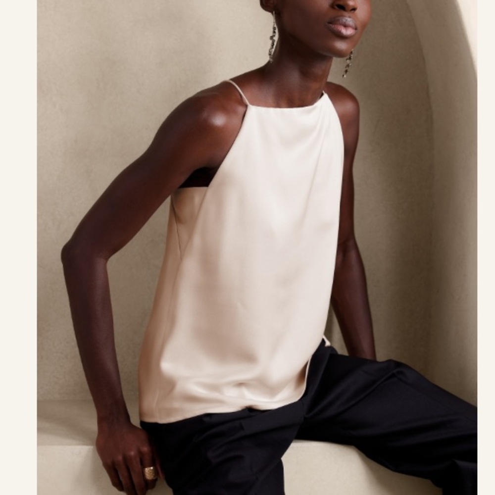 Banana Republic white square neck Camisole